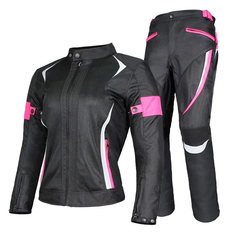 Motorcycle riding wear summer female waterproof motorcycle suit set slim-fit anti-fall four seasons racing clothing