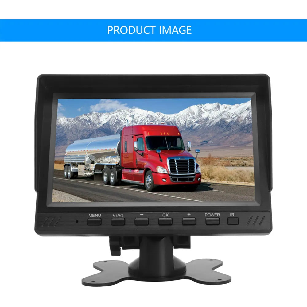 Smartour AHD 7inch TFT LCD Car HD Monitor Rear View Monitor Support CVBS 1080P AHD Camera 2 x 4PIN Video Input