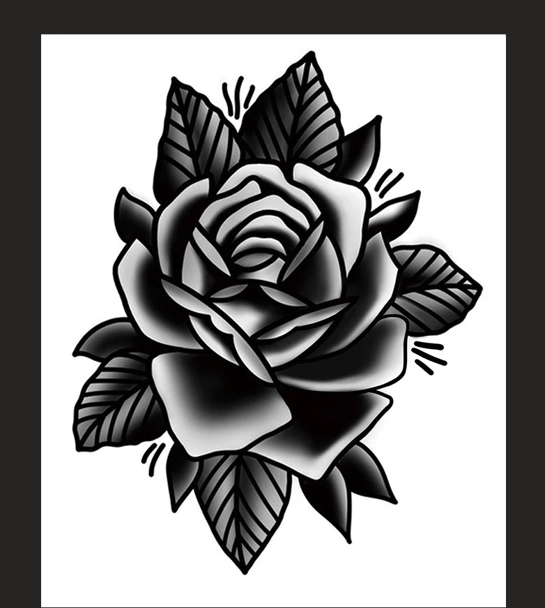 Rose, cool temporary tattoo stickers, durable waterproof, semi permanent herbal tattoo stickers