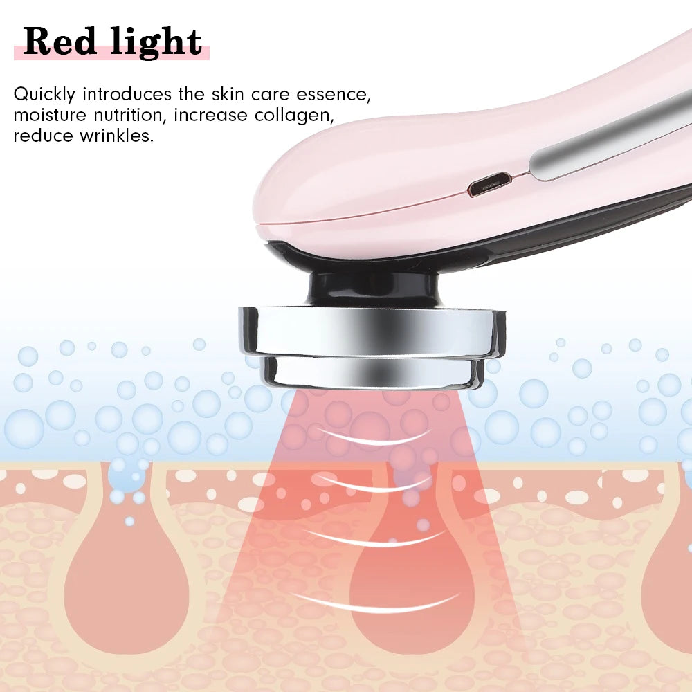 7 in 1 Face Lift Devices Microcurrent Skin Rejuvenation EMS RF Women Facial Massager Light Therapy Anti Aging Wrinkle Beauty