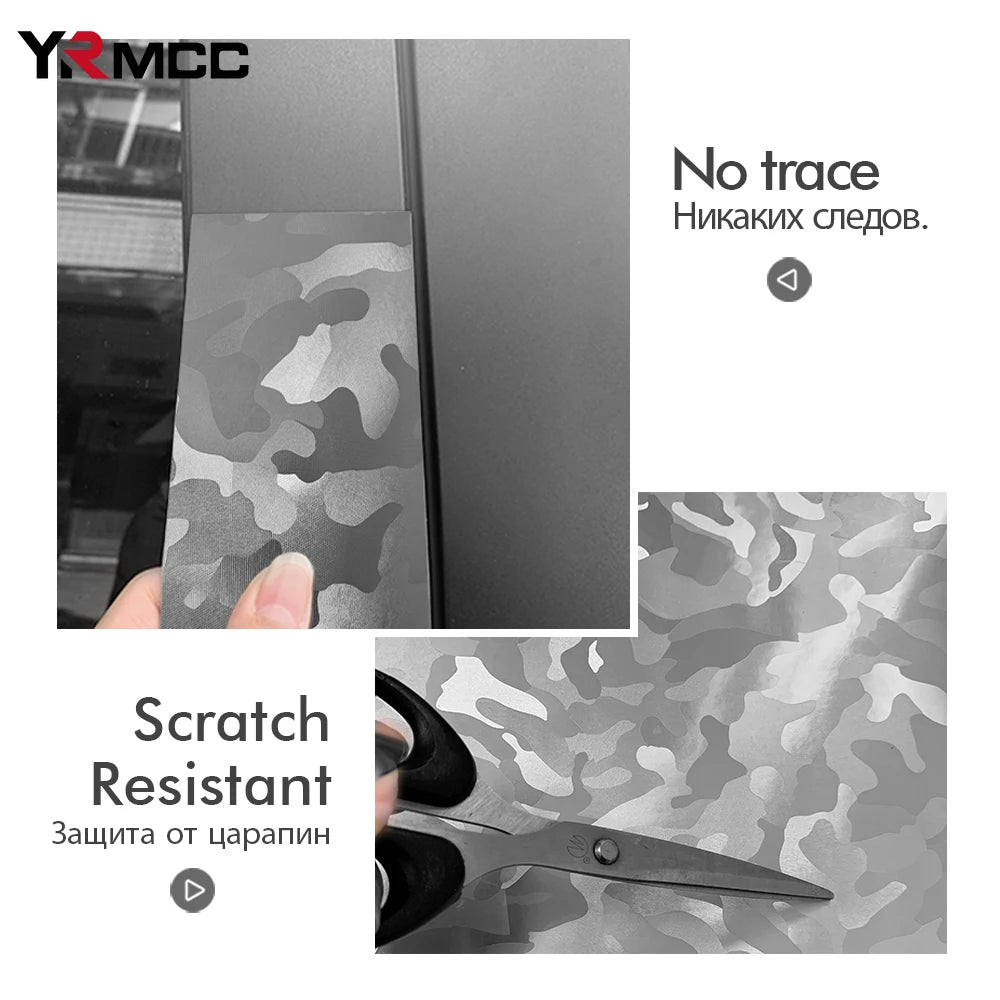 Carbon Fiber Sticker Ghost Silver Carbon Fiber Vinyl Wrap Films Glossy Car Sticker Anti Scratch Waterproof Decal Car Accessories