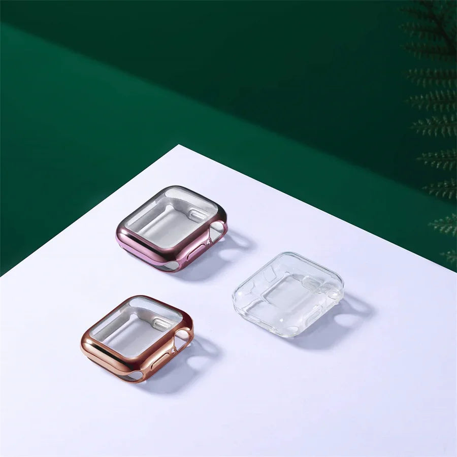 TPU Cover for apple watch case series 9 8 7 6 5 4 3 SE 41mm 45mm 42-44mm-40mm screen protector Accessories for apple watch band