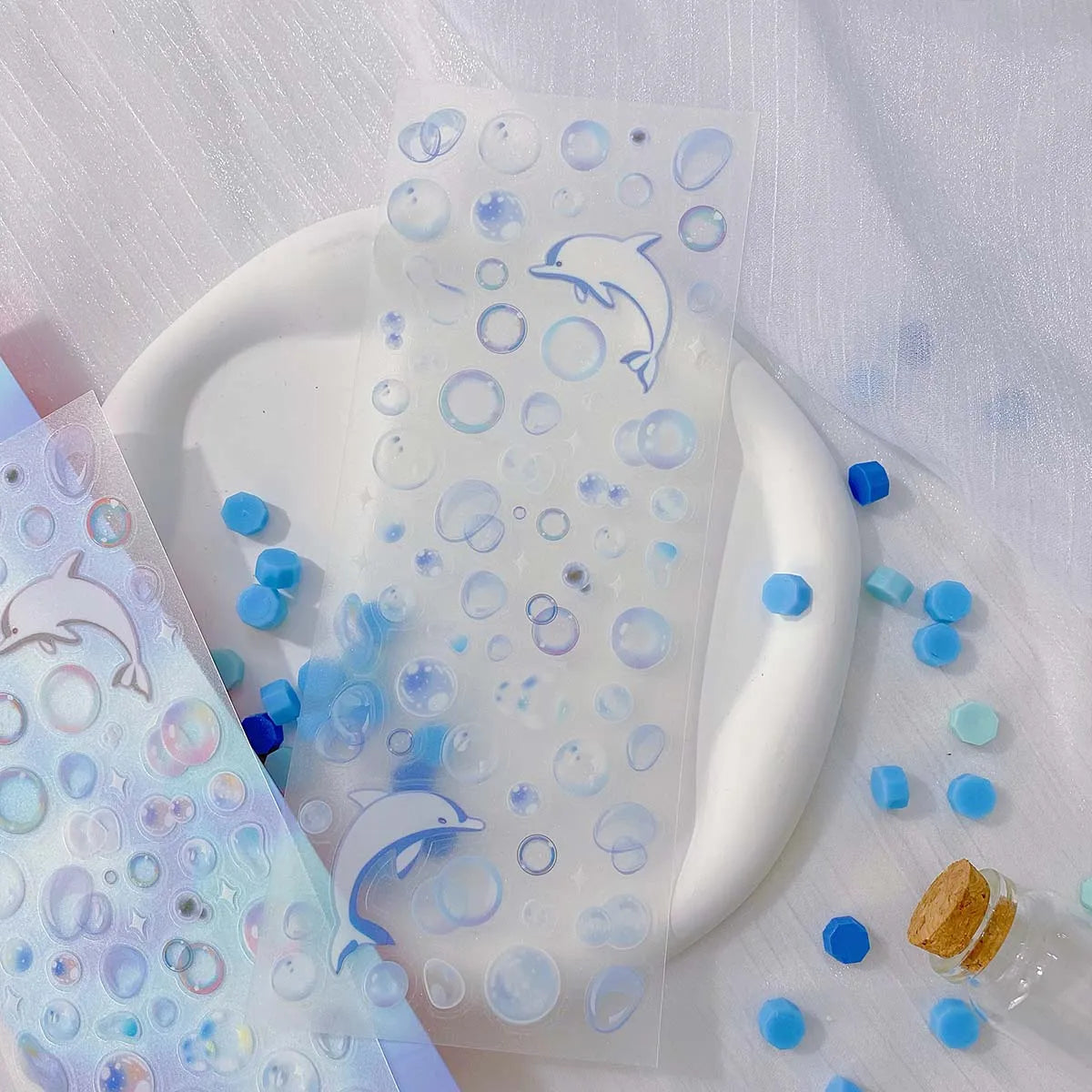 Stars Decal Stickers Scrapbooking Stationery Hearts Stickers PET Bubble Deco Sticker DIY Journal Planner