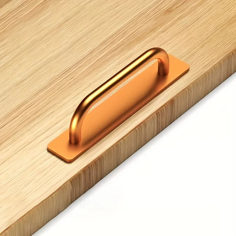 Self-Stick Instant Cabinet Drawer Handles Pulls - 5.8 inch Stainless Steel Adhesive Door Handles, No Drilling Design