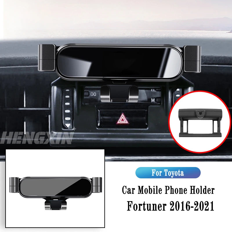 Car Phone Holder For Toyota Fortuner 2016-2022 Gravity Navigation Bracket GPS Stand Air Outlet Clip Rotatable Support