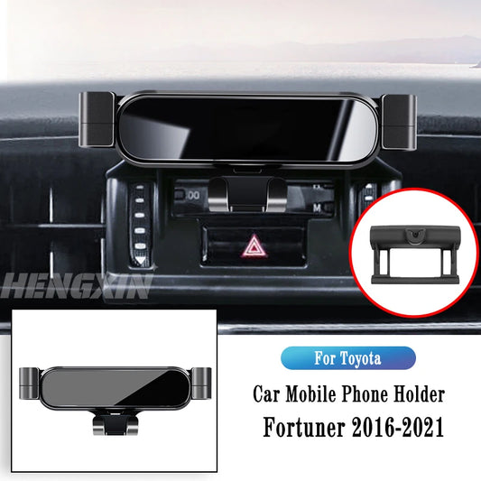 Car Phone Holder For Toyota Fortuner 2016-2022 Gravity Navigation Bracket GPS Stand Air Outlet Clip Rotatable Support
