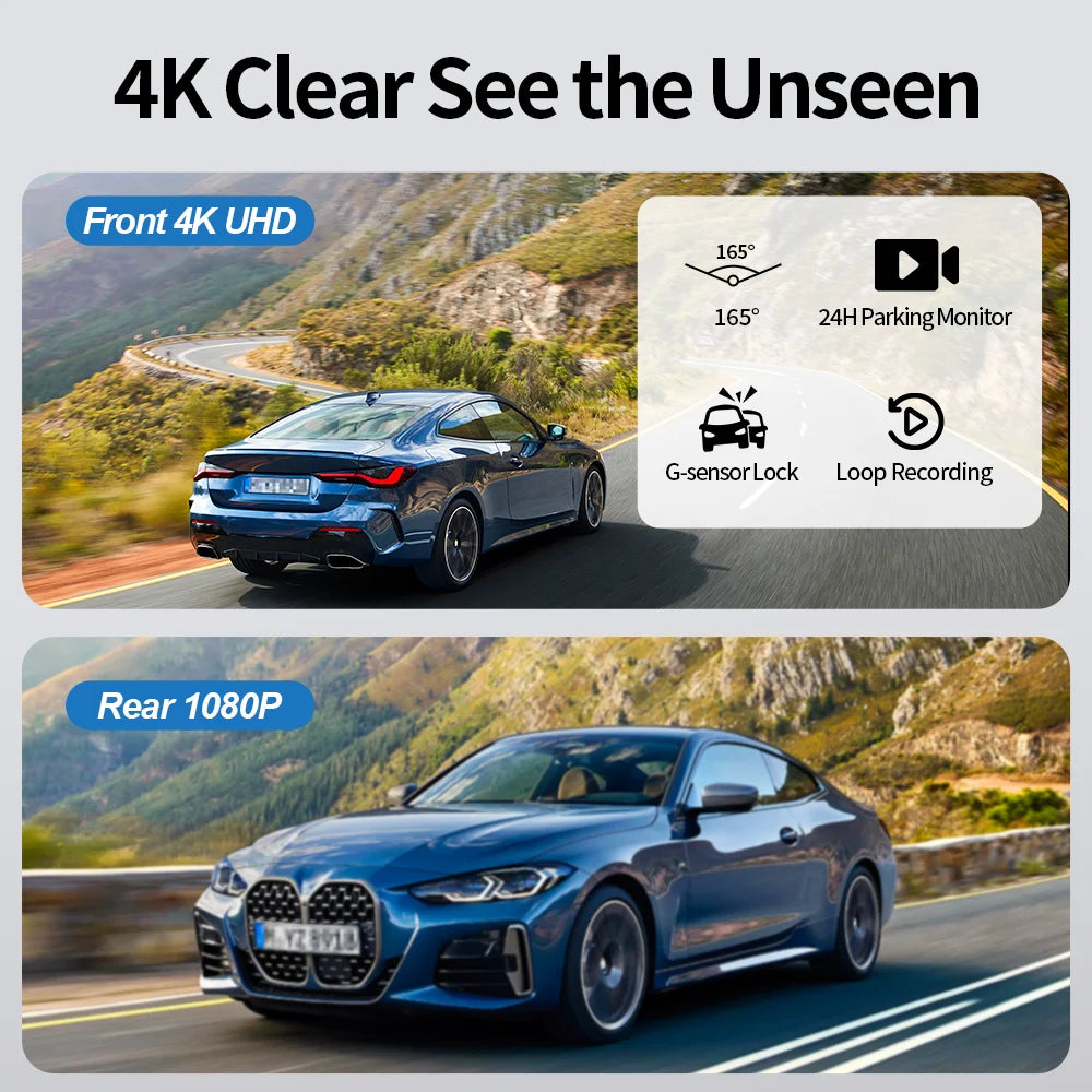 Imagebon 10.26 Inch 4K ADAS Car Mirror Video Recorder Wireless CarPlay & Android Auto Dash Camera GPS Navigation Night Vision