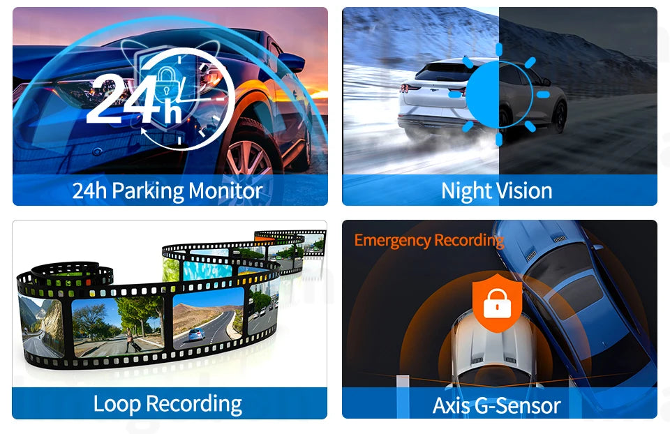 Imagebon 10.26" Wireless CarPlay & Android Auto Dash Cam ADAS 4K DVR Bluetooth Audio AUX GPS Navigation Dashboard Video Recorder