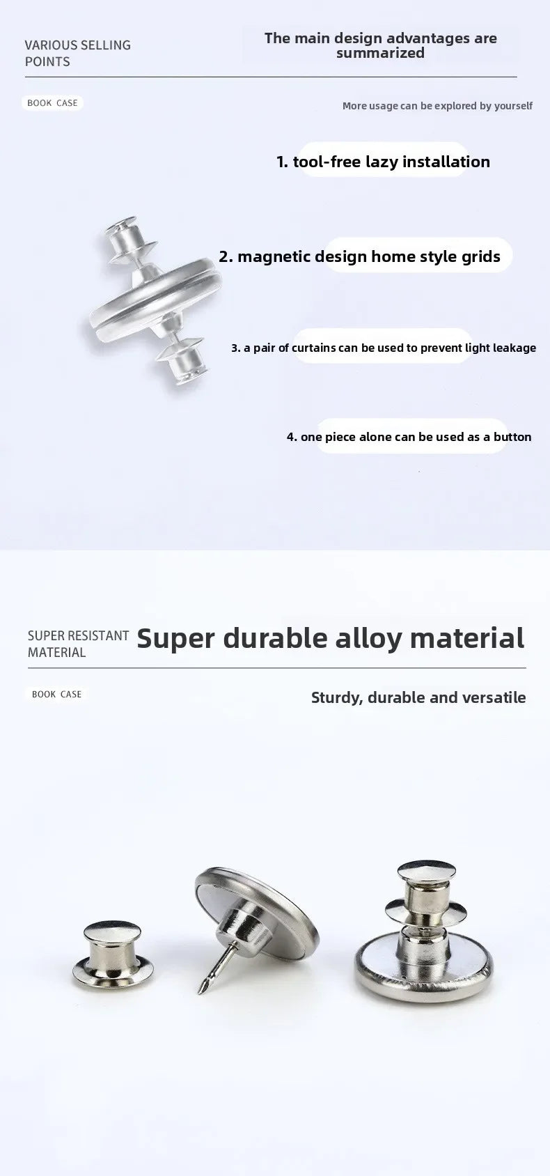Strong Magnetic Clips Grab a Curtain Parts Bedroom Curtains Accessories Flexible Rails for Curtains Curtain Tongs Pin Magnets