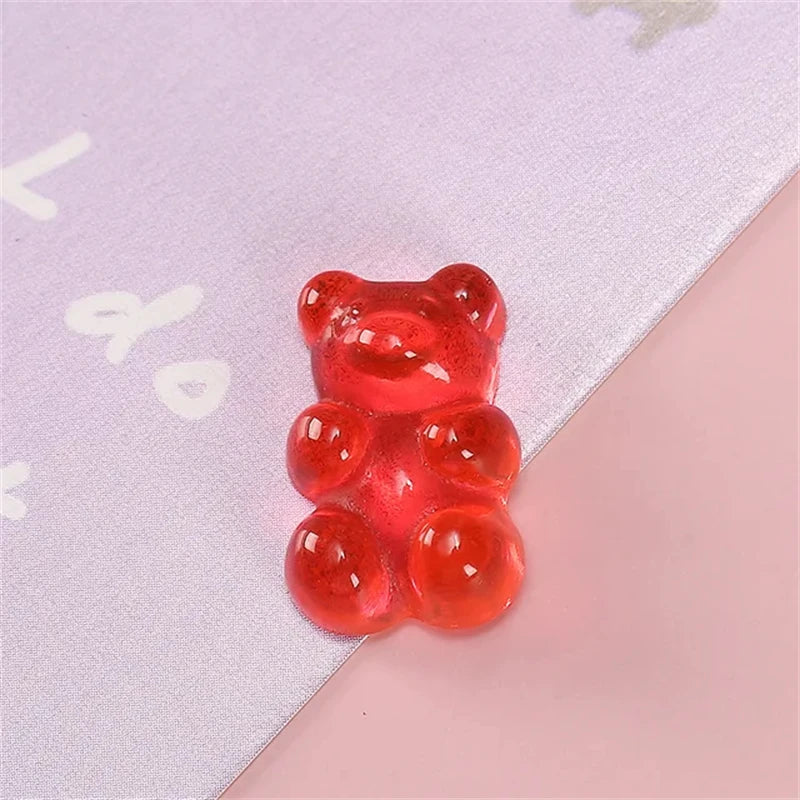 50pcs 3D Cartoon Jelly Bear Nail Art Resin Charms Rhinestones Kawaii Accessories Press on Nails Decorations DIY Supplies Parts
