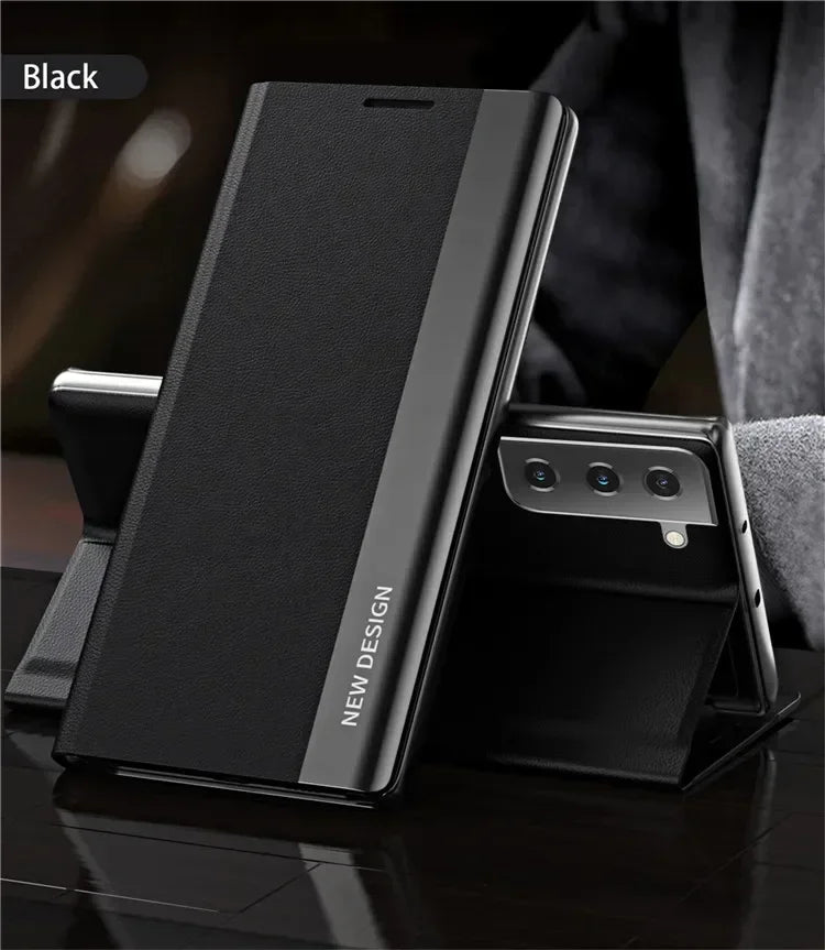 Luxury Leather Flip Case For Samsung Galaxy S25 Edge S24 S23 S22 S21 S20 Ultra S10 Plus S23 S21 S24 FE Note 20 Ultra Stand Cover