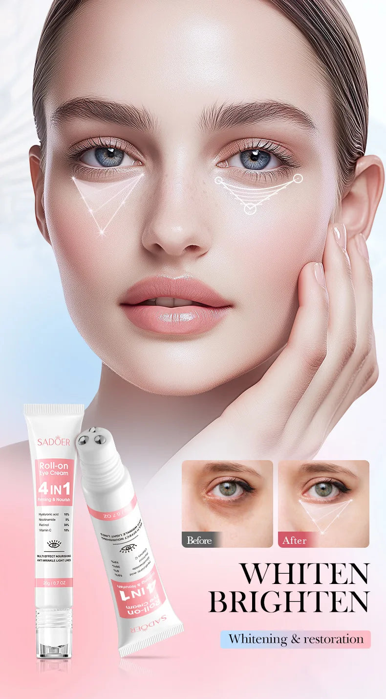 Instant Eye Bag Removal Cream Retinol Anti-Wrinkle Fade Fine Lines Firming Skin Anti Dark Circle Puffiness Brighten Eye Care