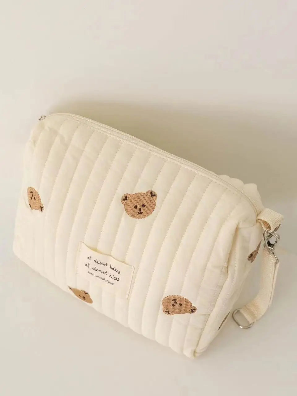 Cute printed embroidered mommy bag zipper single button newborn baby diaper storage bag travel cart storage bag