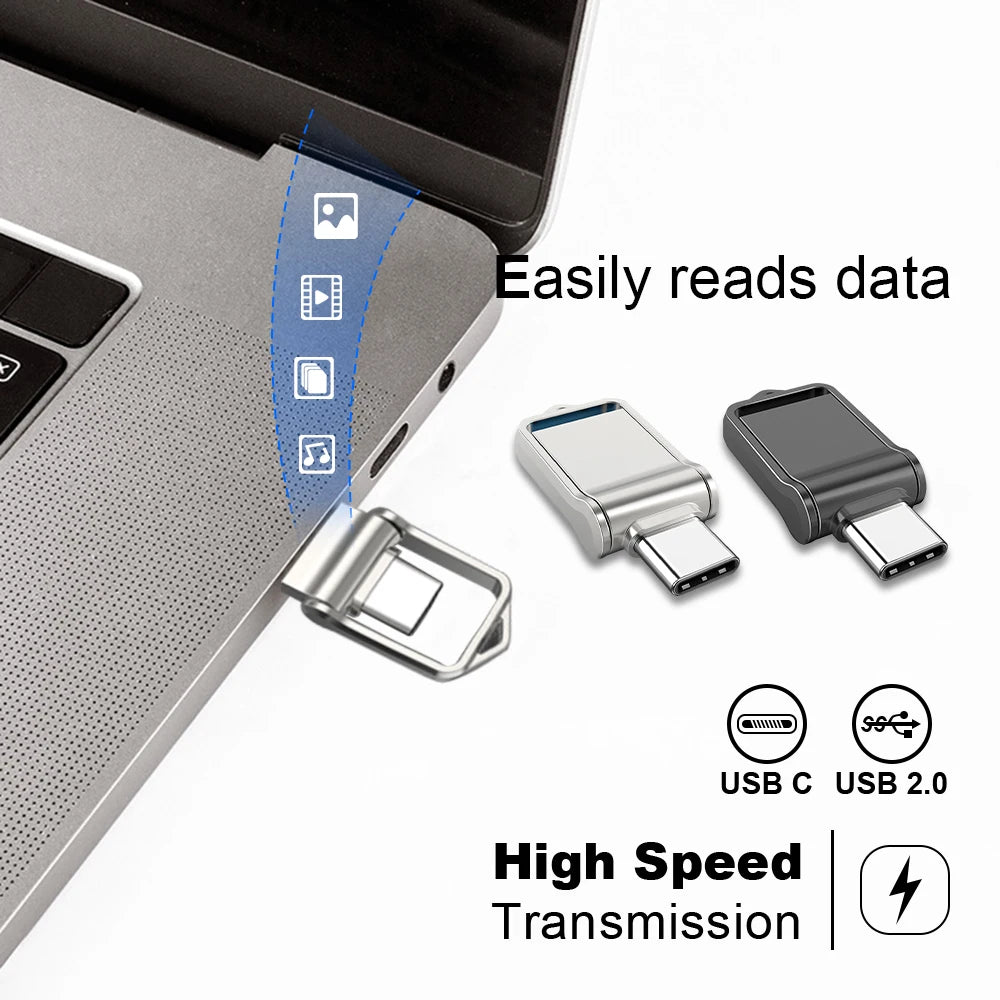Mini TYPE C USB 2.0 Dual Flash Drive 64GB Tiny Pen Drive 32GB memoria usb Memory Disk 64G 32GB Pendrives cle usb