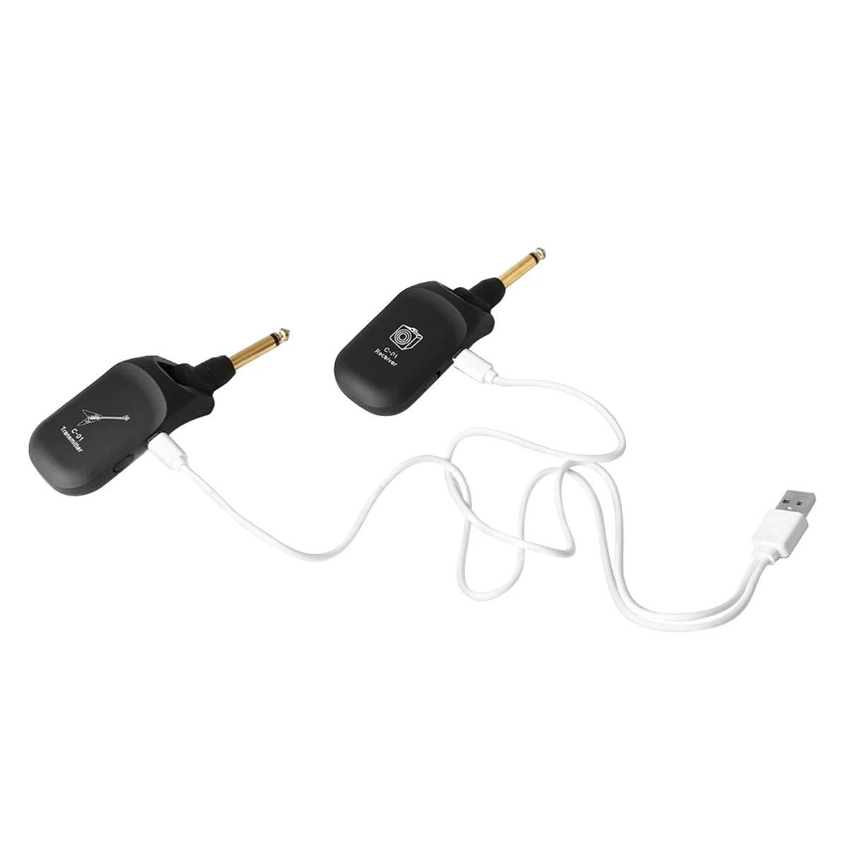 Guitar Wireless System Audio Transmitter Receiver C01 Pickup USB Rechargeable Wireless System for Electric Guitar Bass Violin