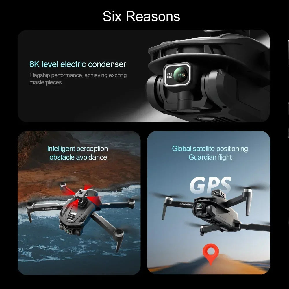 For Xiaomi V168 Drone 8K 5G GPS Professional HD Aerial Photography Dual-Camera Omnidirectional Obstacle Avoidance Drone Original
