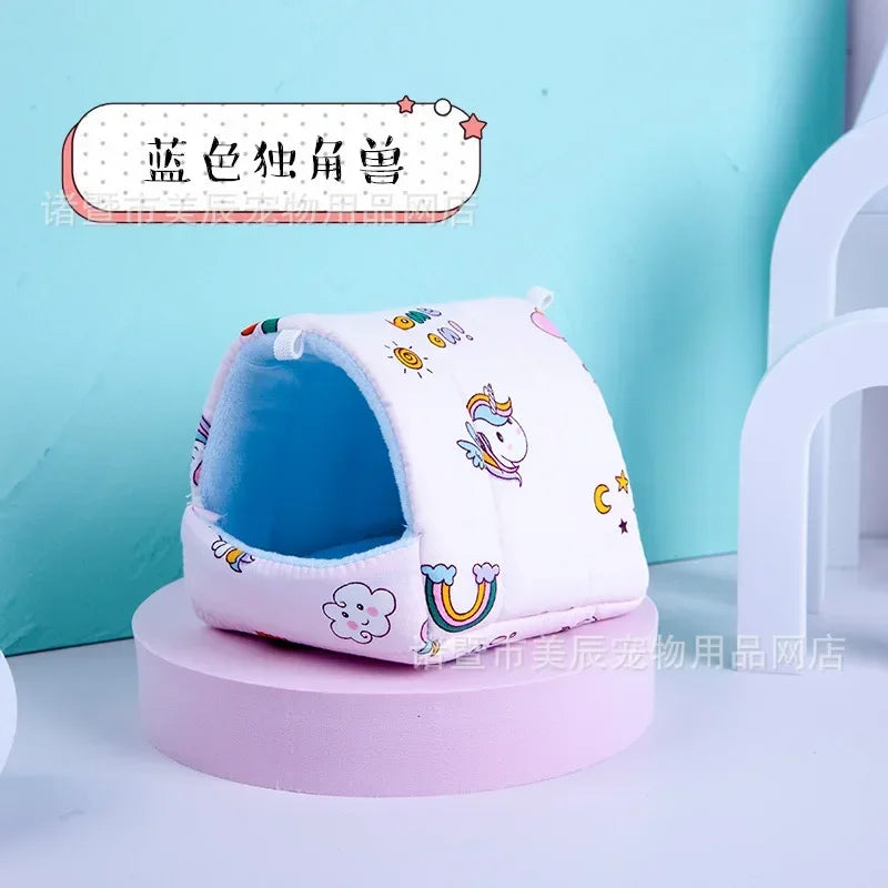 Hamster House Guinea Pig Nest Small Animal Sleeping Bed Winter Warm Cotton Mat Soft Accessories For Rodent Guinea Pig Rat Rodent