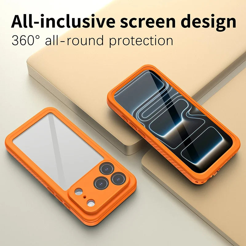 shellbox Professional Waterproof Phone Case for iPhone 17Promax Air 14 13 15 16 - 360 Full Coverage Shockproof Dustproof IP68