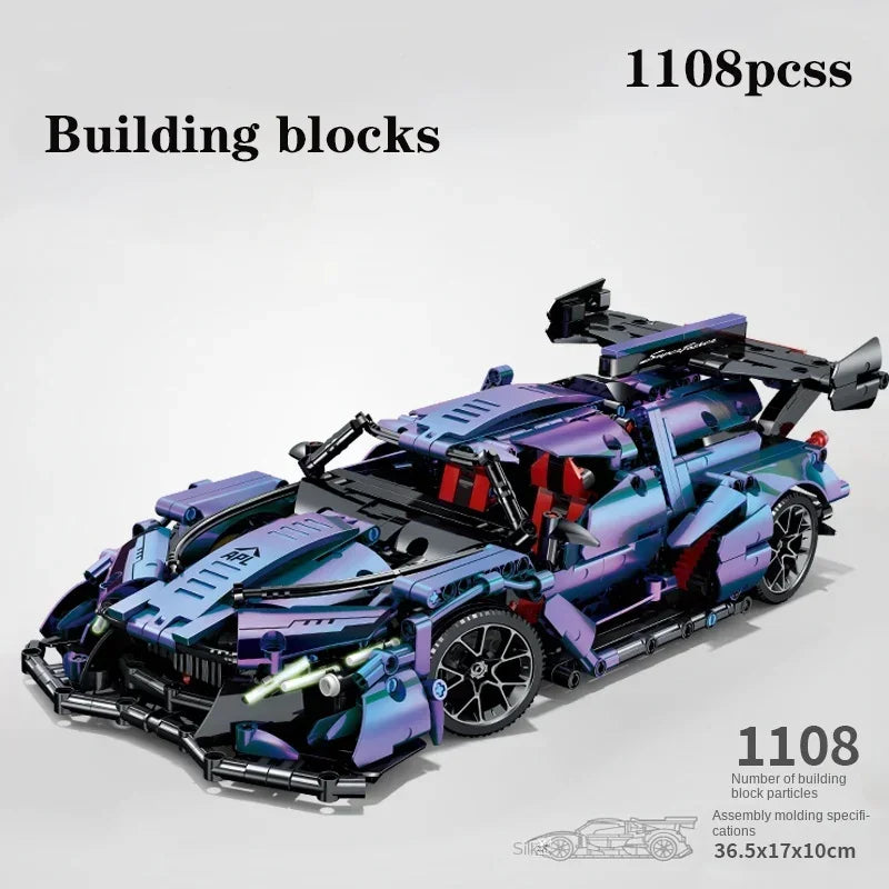 1108pcs Technical 1:14 Racing Sport Car Model Building Blocks Bricks MOC City Vehicle Supercar Adult Toy For Boy Children Gifts