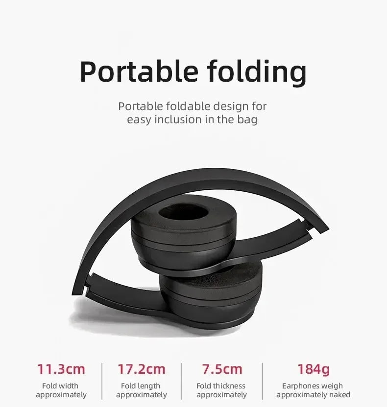 2025 NEW Stereo P47 Headset 5.0 Bluetooth Headset Folding Series Wireless Sports Game Headset for iPhone XiaoMi