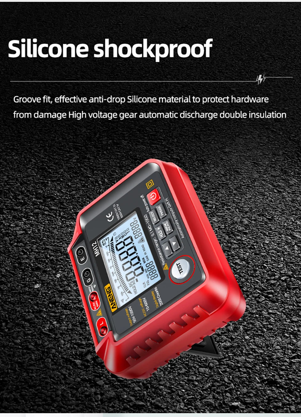 ANENG MH12 Digital Megohmmeter Meters  Insulation Earth Resistance Meters Tester cable High Voltage Voltmeter Meter
