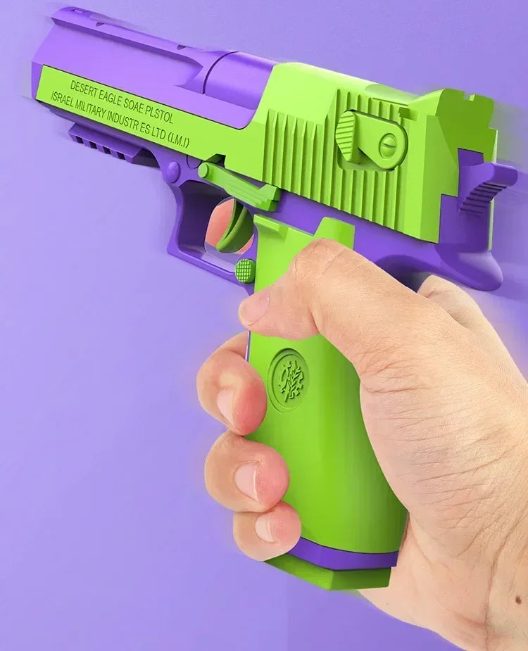 Turnip Gun Decompression Toys Desert Eagle Pistol 1911 Continuous Shell Throwing Air-mounted Pistol Launcher Toy Gun