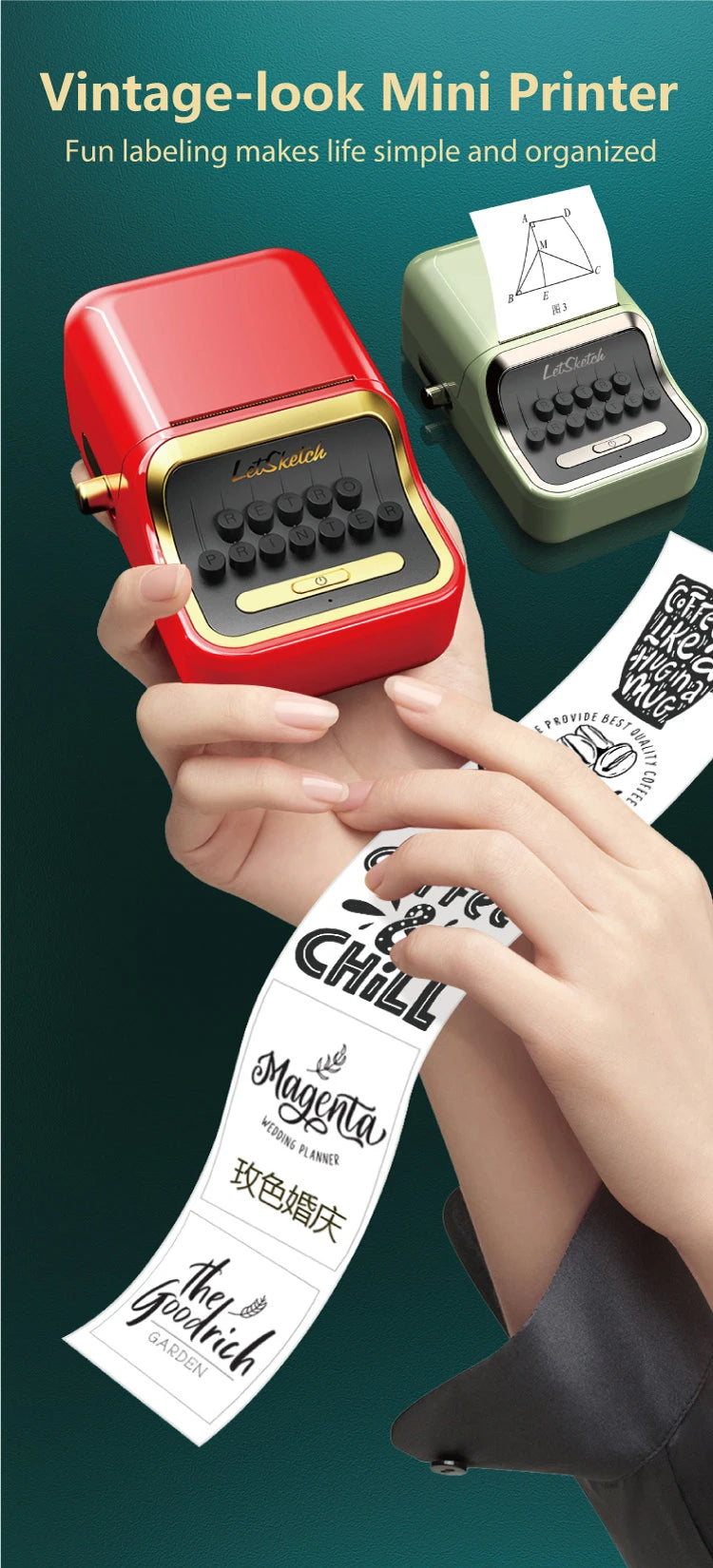 Wireless Bluetooth Label Printer Portable Thermal Printer Similar as B21 Labeling Machine Mini Label Maker 40*30MM Sticker