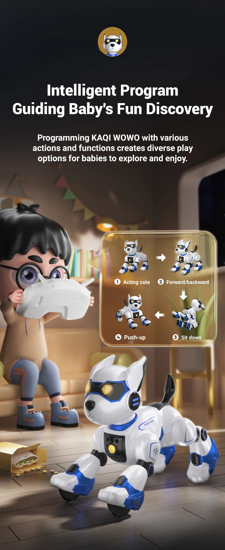 Brand New JJRC R27 Remote Control Robot Dog Voice Control Intelligent Talking Walking And Dancing Light Play Cute Children Gifts