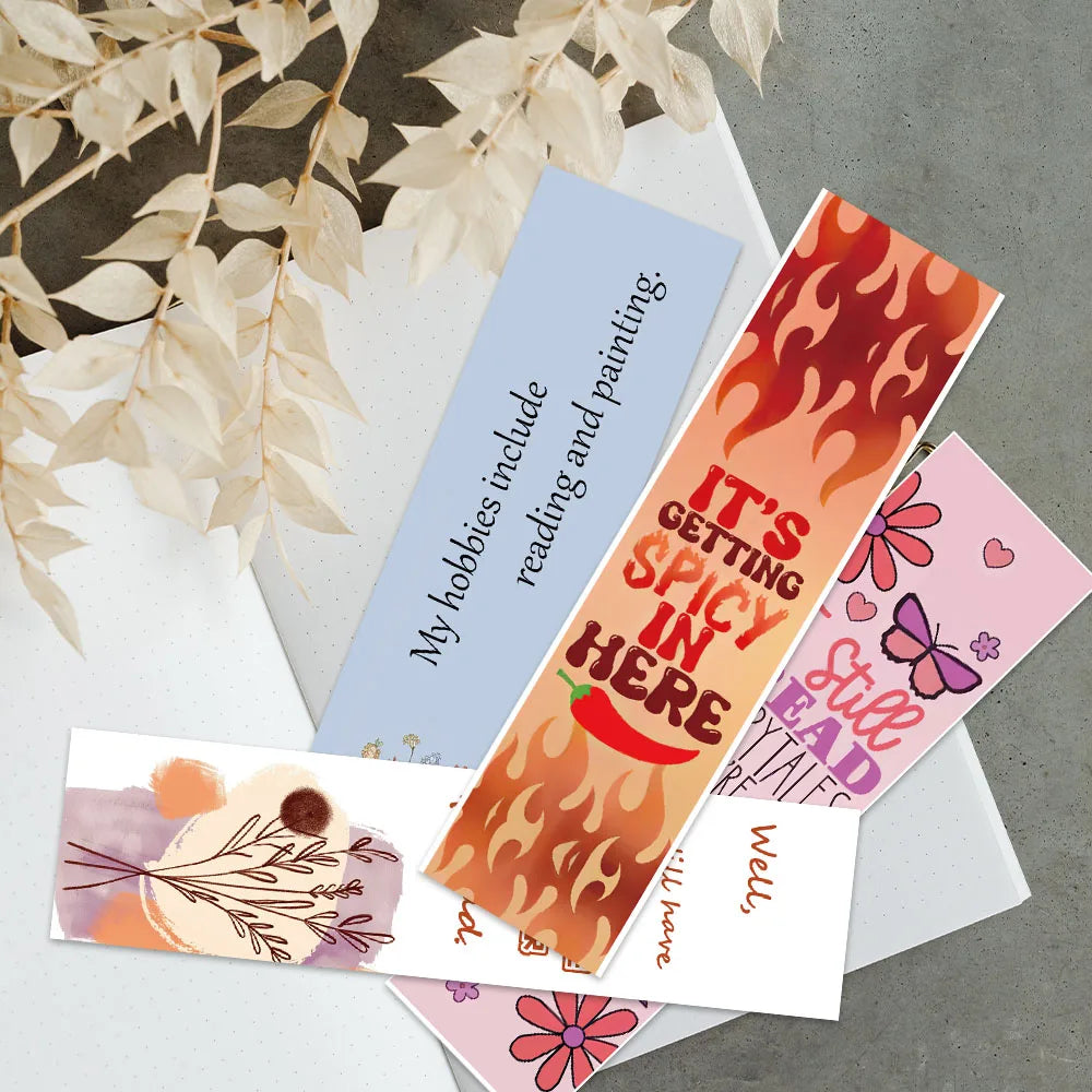 30pcs Aesthetic Cartoon Bookish Reading Book Paper Bookmarks DIY Students Readers Page Marker Library Office Page Marking