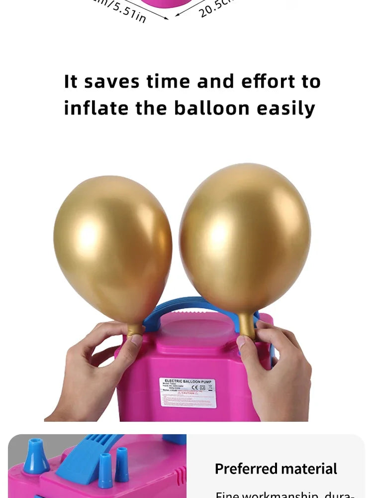 High Voltage Double Hole AC Inflatable Electric Balloon Pump EU Plug Electric Air Balls Pump All Style Inflator Pump Portable Ai