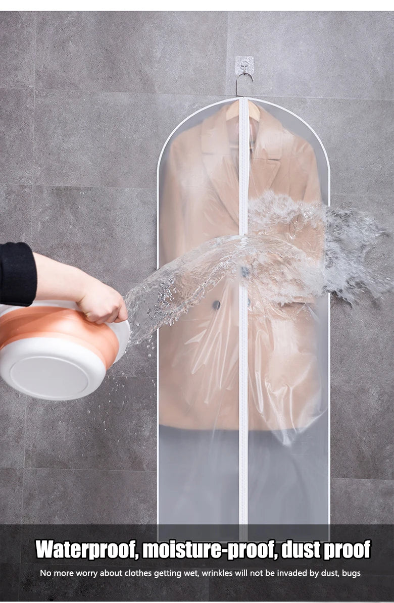 Dust proof Garment Protector Cover Bag Fully Enclosed Clothes Cover with Zipper Clothes Bags Hanging Durable Clothes Storage Bag
