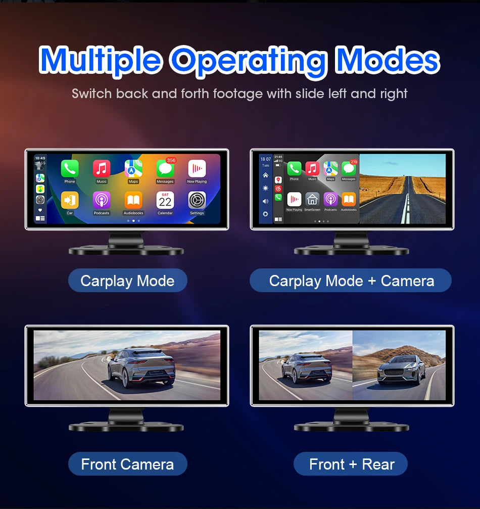 Vtopek 11.26'' Car DVR 4K Front Cam 1080P Rear Cam Touch Screen Wireless Carplay Android Auto Dual Recording Smart Car Player