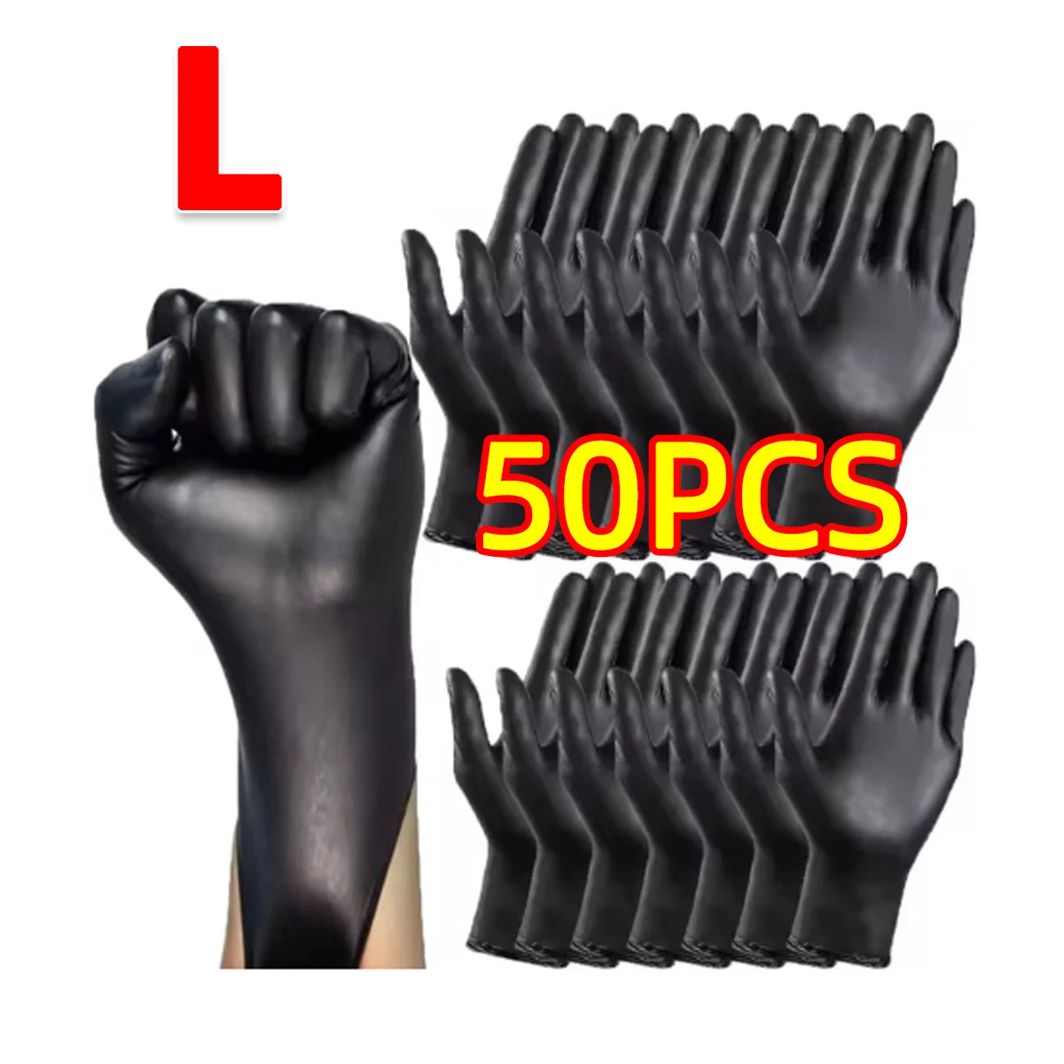 Disposable black gloves, multi-purpose, latex-free, sterile, medical, cooking, home use, easy, simple and clean