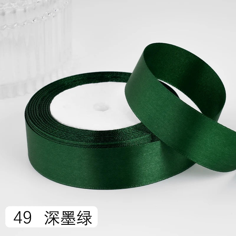 25yards/roll 1inch Satin Ribbon DIY Handmade Crafts Gift Box Flower Cake Decoration Wedding Birthday Party Festival Supplies