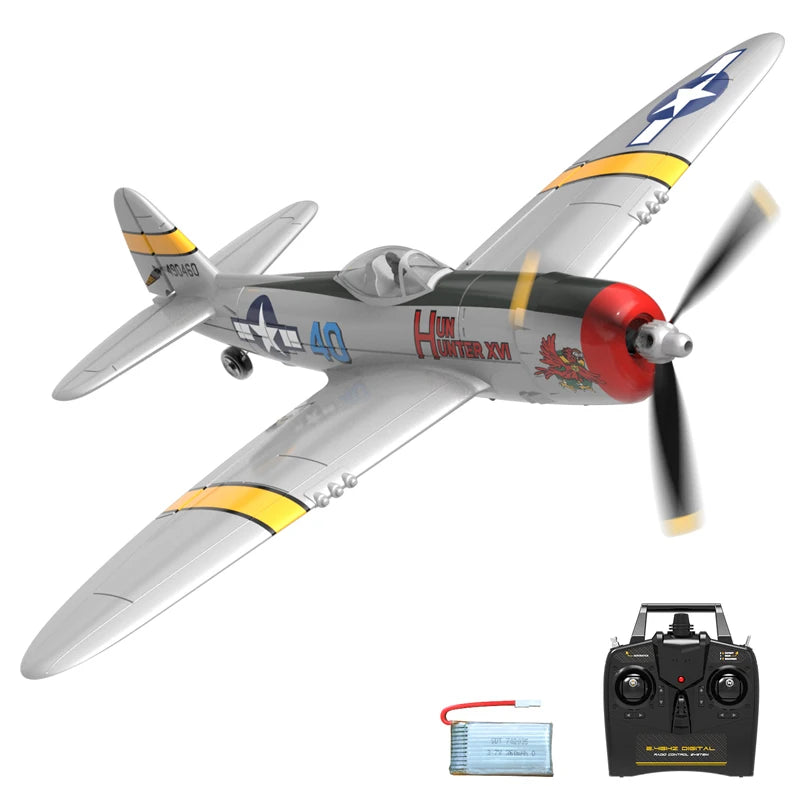 Volantex New Spitfire RC Plane EPP 400mm Wingspan RC Fighter One Key Aerobatic 2.4G 4CH RTF Warbird Plane