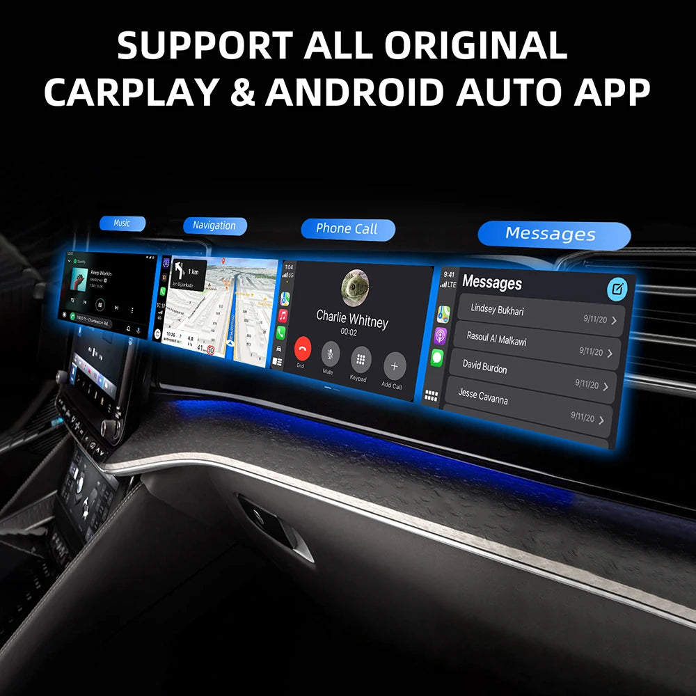 2in1 Wireless CarPlay Dongle Wireless Android Auto Adapter AI Smart Box Car Intelligent Systems For Car With Wired CarPlay
