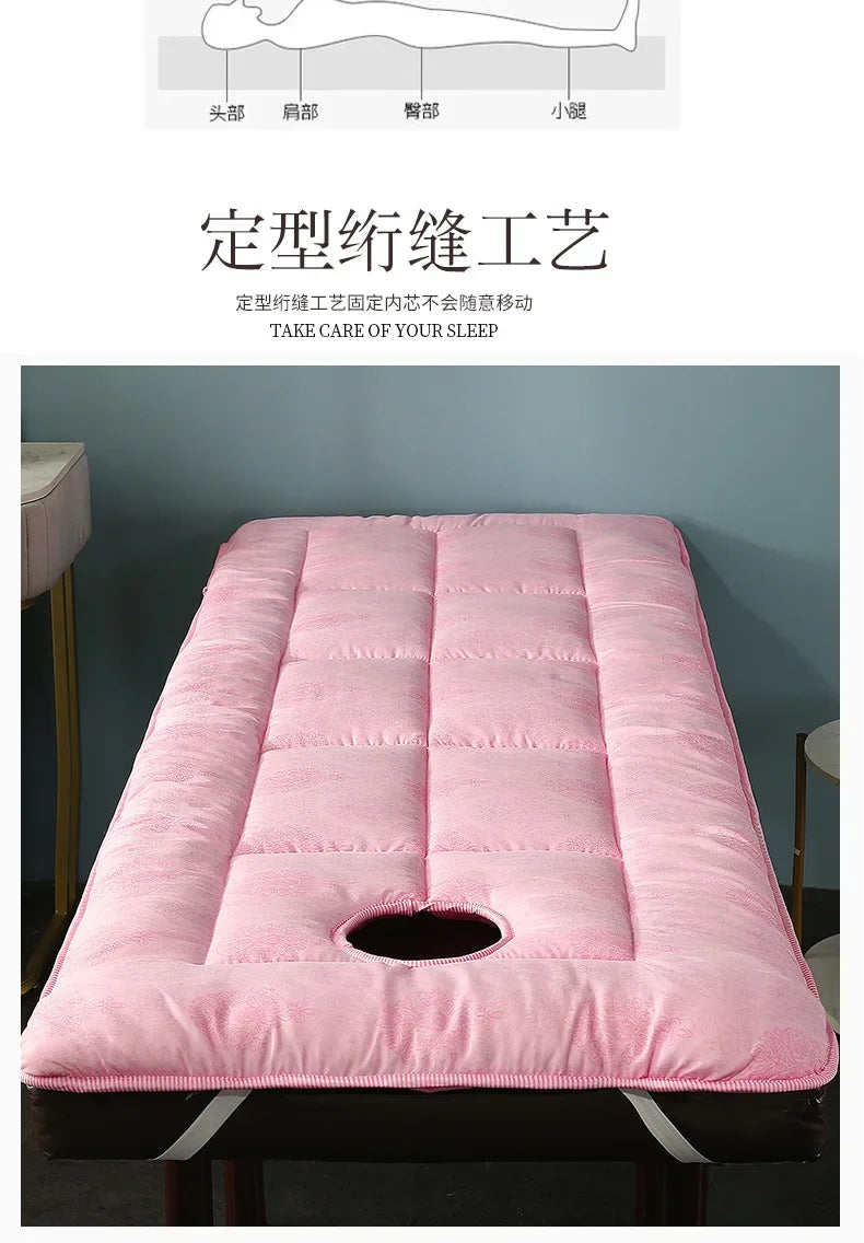 Thickened Beauty Salon Bed Cushion Mattress Anti Slip Beauty Room Bed Mat SPA Treatment Massage Bed Pad With Hole