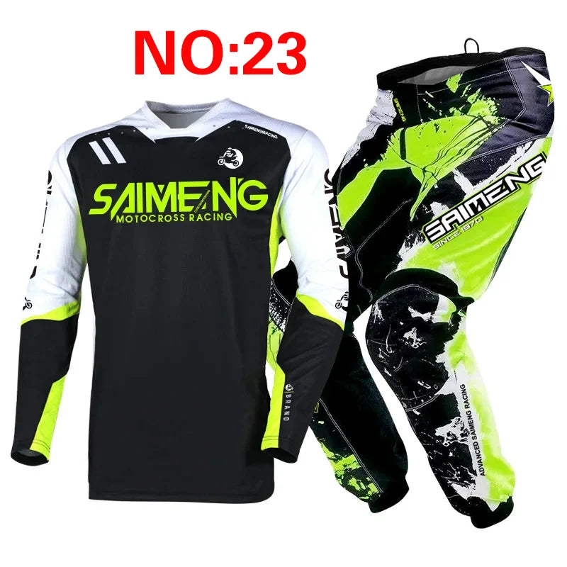 SIZE 20 22 24 26 28 saimeng children's enduro motocross gear set mx jersey pants motorcycle kits mtb Off Road youth racing suit