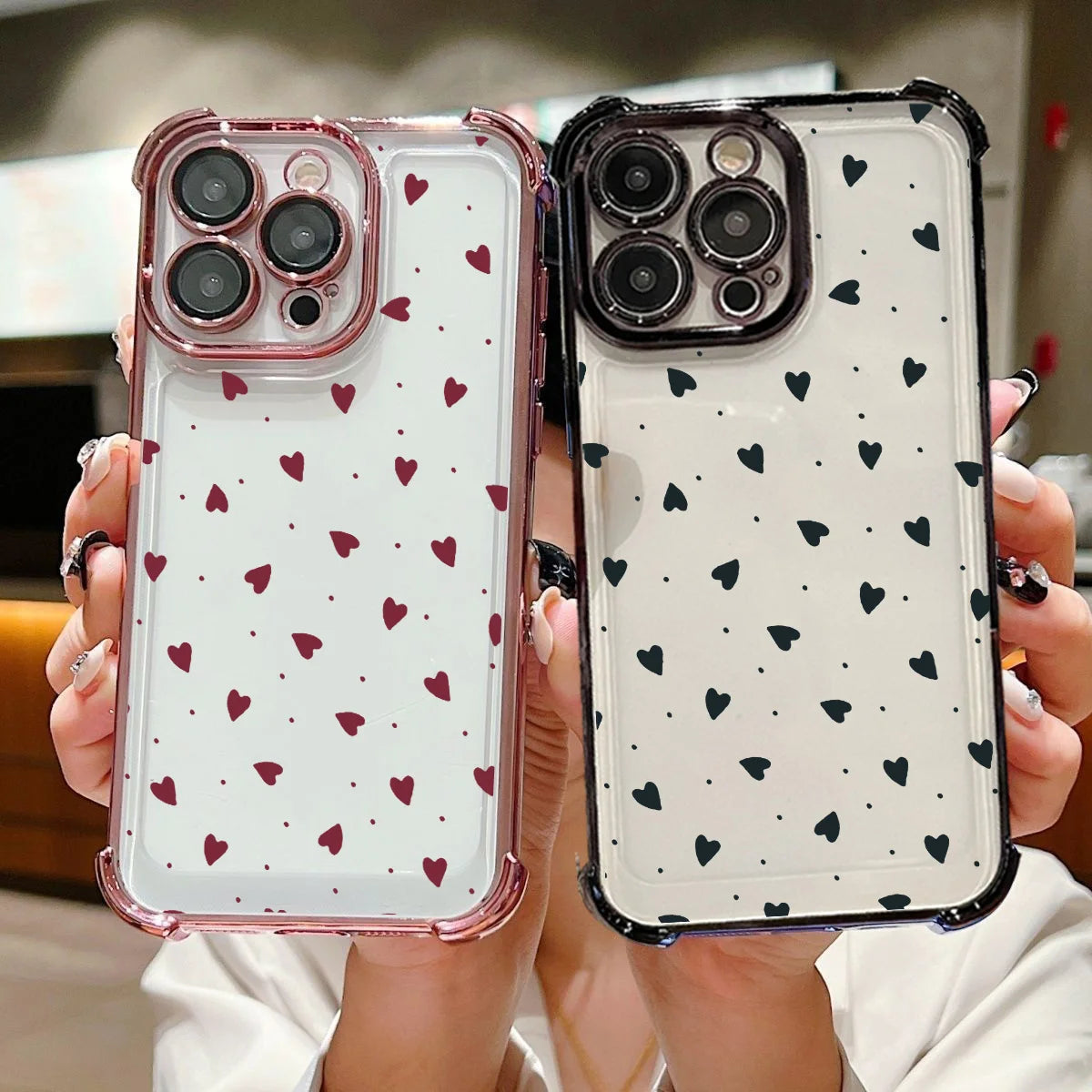Cute Love Heart Electroplated Airbag Case For Realme 15 14 Pro Plus 15T 5G C53 C51 C85 C55 C15 C20 C35 C33 12 13 9 Pro Plus GT 7