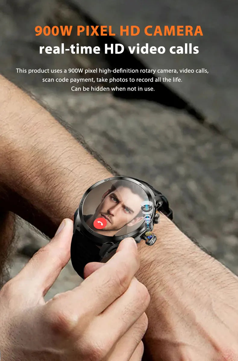 Original H19 4G Full Netcom 128GB Smartwatch Android 9.0 With Power Bank 1.95 inch Amoled Screen Camera GPS WIFI Smart Watch Men