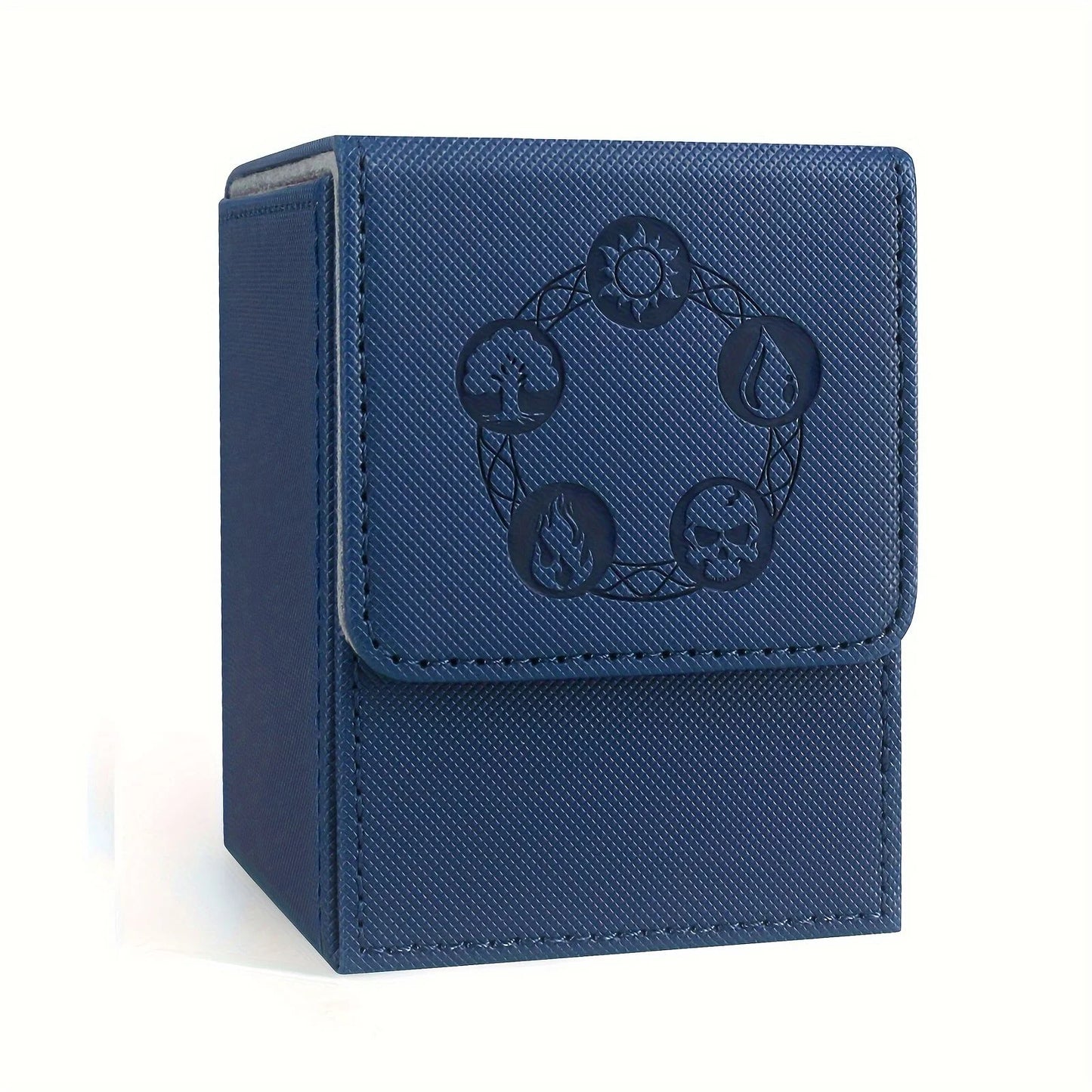 MTG Card Deck Box, Copyrighted Design，Fits 100+ Single Sleeved Cards, Magnetic Closure PU Leather Card Box for TCG Cards