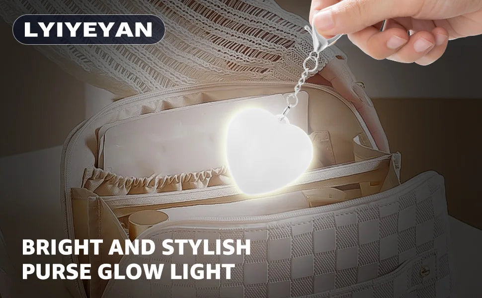 1pcs Purse Light Touch Sensitive LED White Lighting Charging Lamp Handbag with Automatic Sensor  Heart Light Gift Ideas