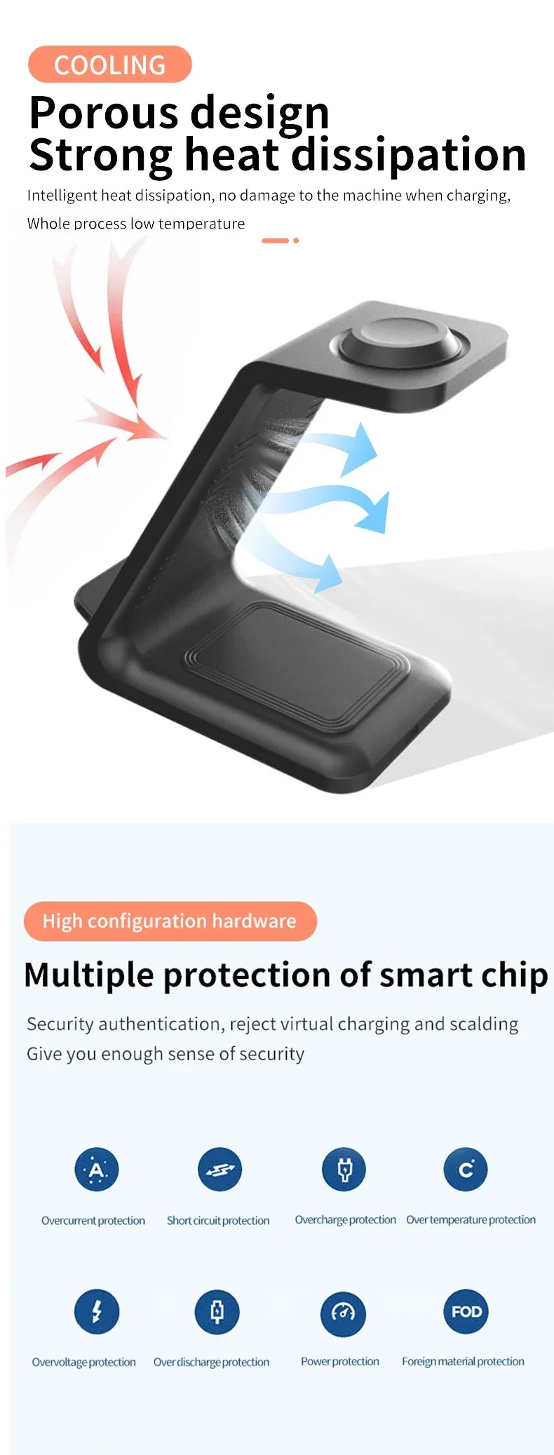 3 in 1 Wireless Charger Stand For Samsung Galaxy S23 S22 S21 Watch 6 Pro/5/4/3 Active 1 2 Buds 2 Pro Plus Fast Charging Station