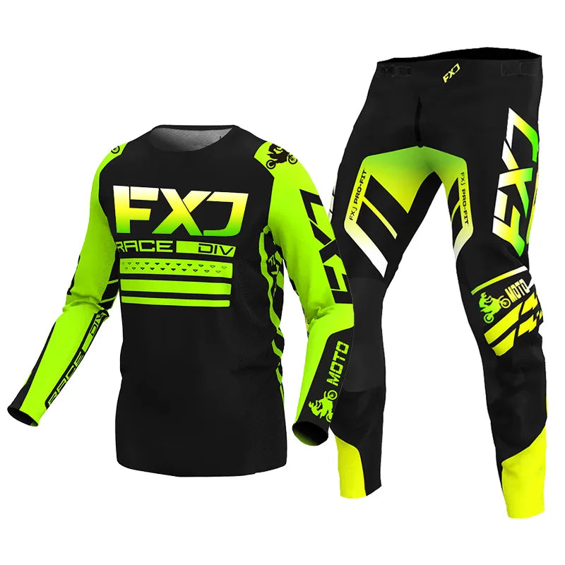 Motorcycle racing suit cross Mens Women'sMotocross Jersey Pant Kits Enduro MX MTB Off-road green red black pink yellow blue