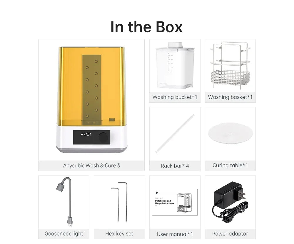 ANYCUBIC Wash and Cure Machine 3.0 Washing and Curing Station for Photon Mono 2 /D2 Series LCD/DLP/SLA 3D Printer Models