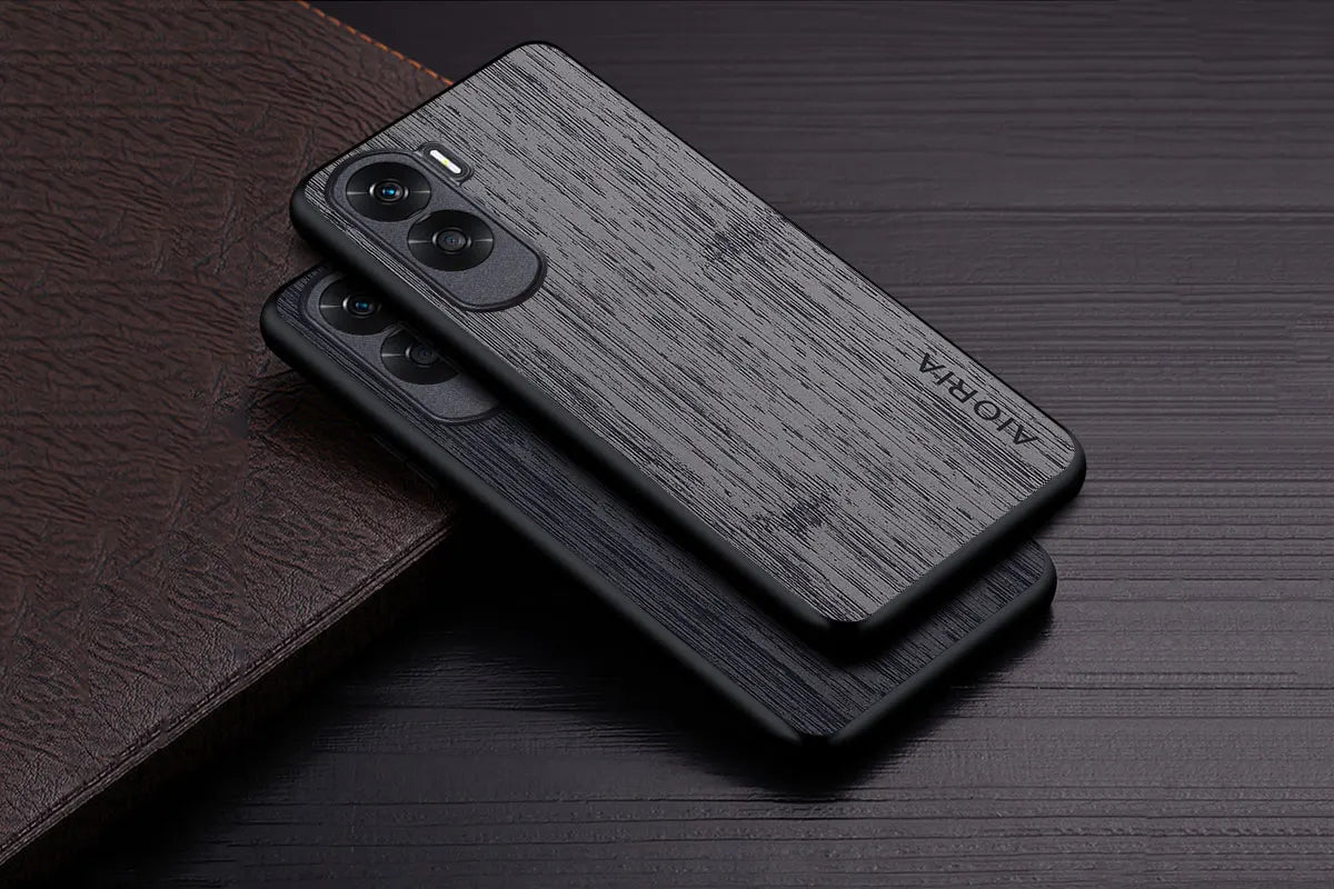 Case for Honor 90 90 Lite funda bamboo wood pattern Leather phone cover Luxury coque for Honor 90 Lite case capa