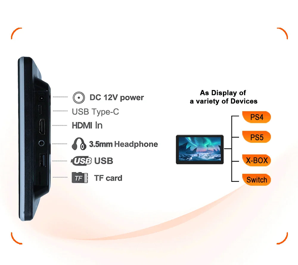 10.1" HD 1280*800 Android 13 Car Headrest Monitor Tablet For Back Seat Multimedia Apple Carplay Ambient Lights BT SD HDMI-Input