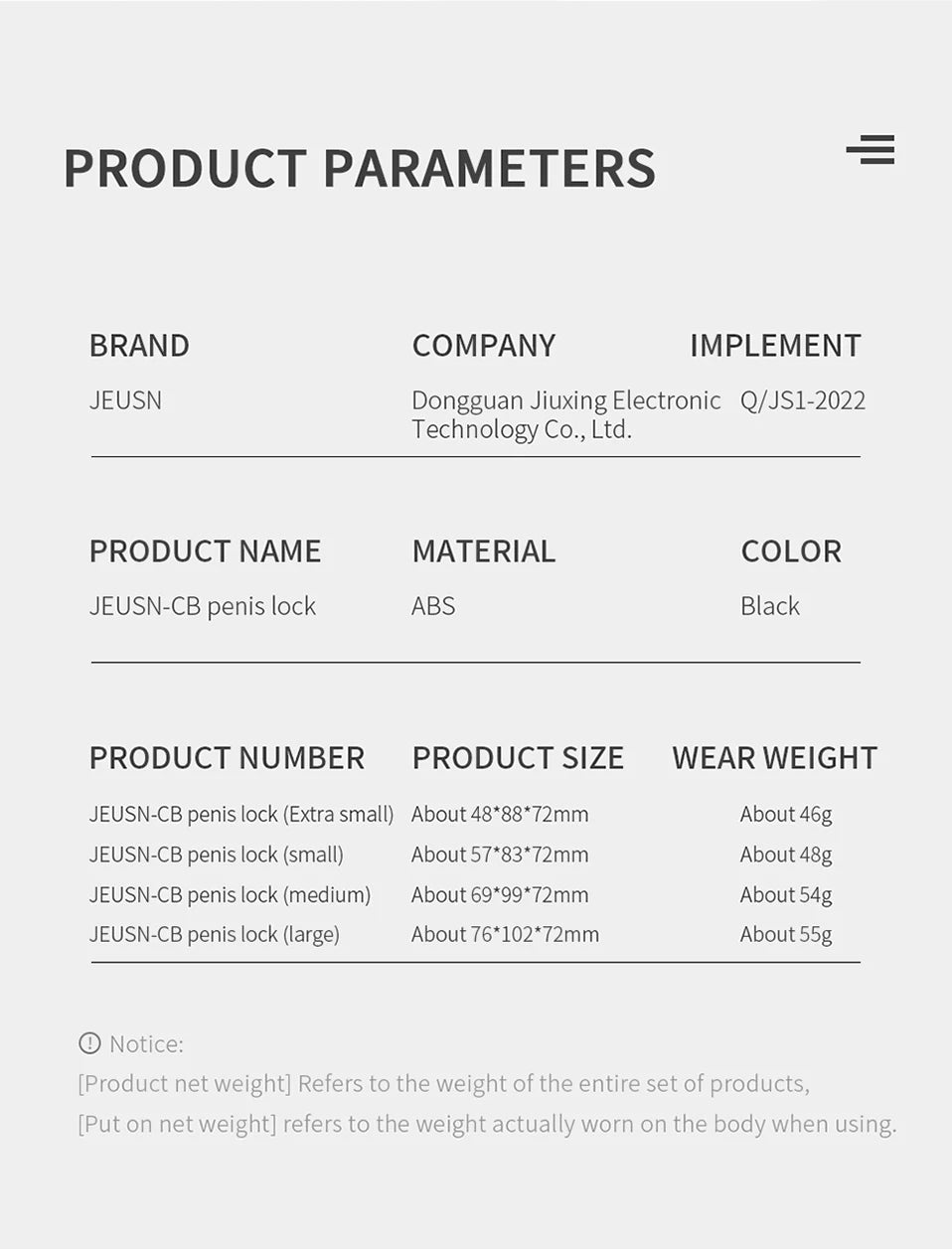 Jeusn Male Chastity Cage Sex Toys Discreet Sissy Femboy Chastity Cock Cage Device Penis Rings Male With 3 Size Men's Adult Goods