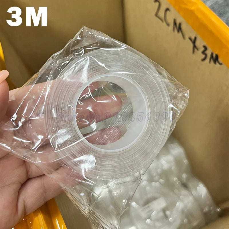 5-1M Nano Tape Super Strong 2mm 1mm Double Sided Tape Extra Waterproof No Trace Reusable Transparent Tape for Kitchen Bathroom