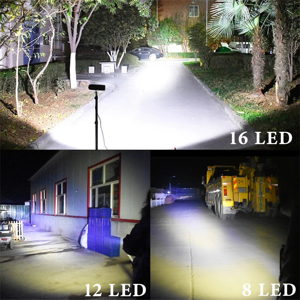1Pcs 8/12/16 Led Motorcycle Headlight External Auxiliary Lamp Motorbike High Bright DRL Driving Light Work Light White 12V
